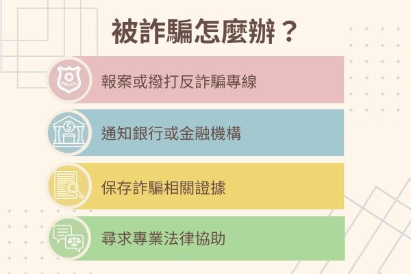 被詐騙怎麼辦？