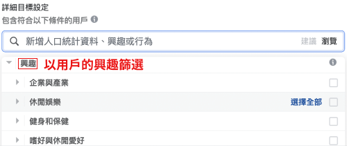 用戶興趣篩選