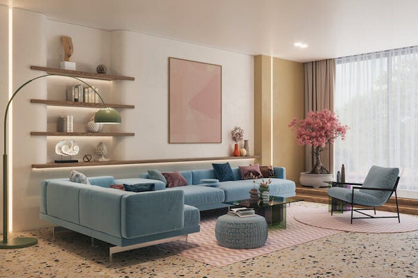 磨石子地板客廳