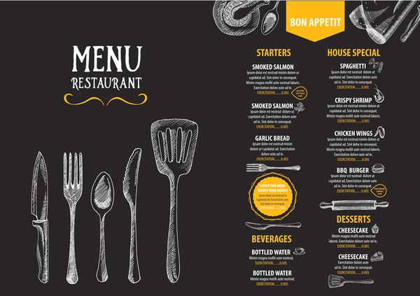 10款精美餐廳菜單範本，給您源源不絕的設計靈感