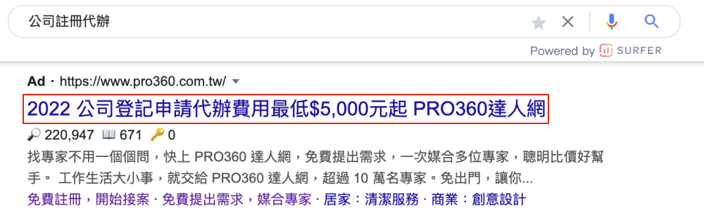 關鍵字廣告文案7-廣告標題範例