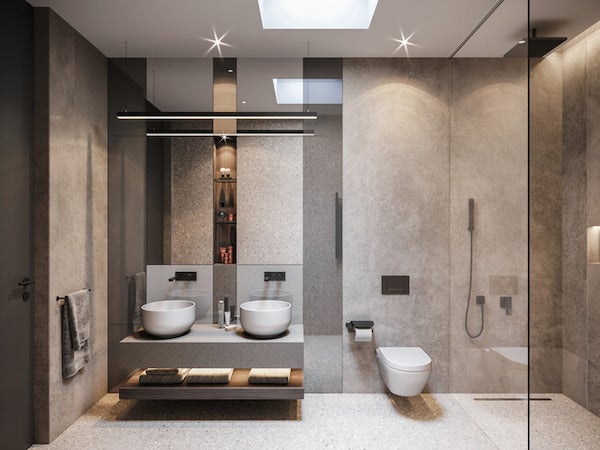 磨石子與水泥風格浴室