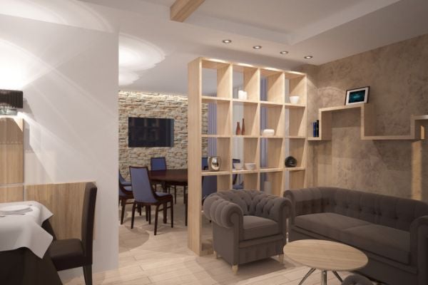 小坪數房屋開放式設計，以系統櫃作為隔間牆。