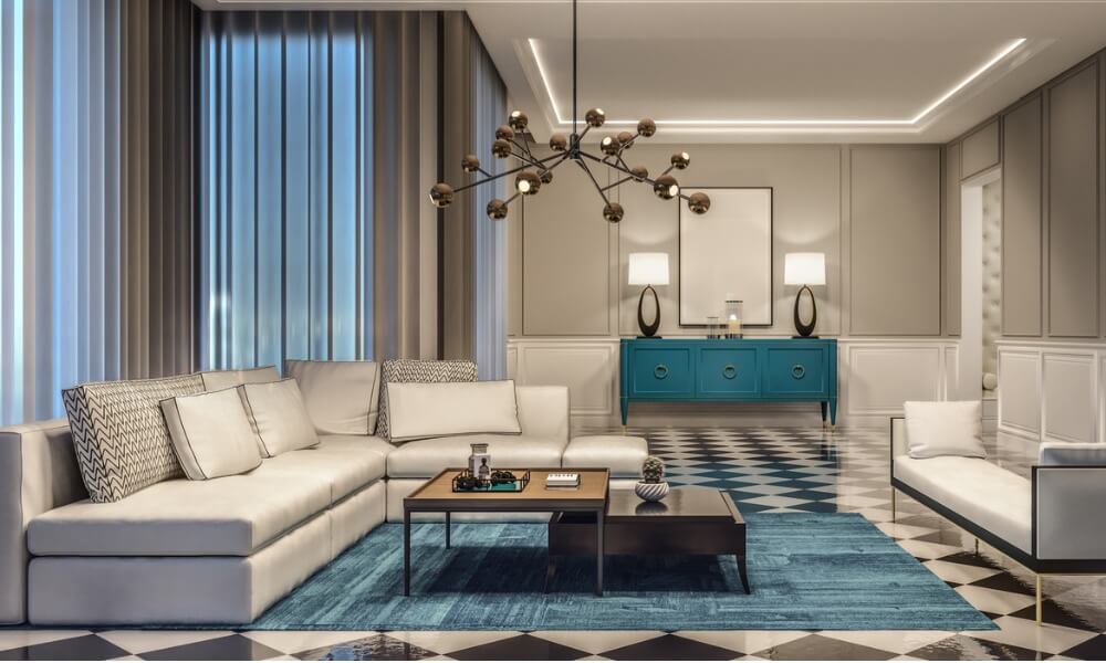 層板燈搭配流明較低的造型燈具