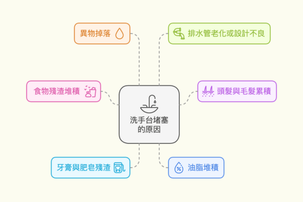 洗手台堵塞的常見原因