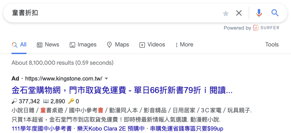 關鍵字廣告文案4-折扣式廣告