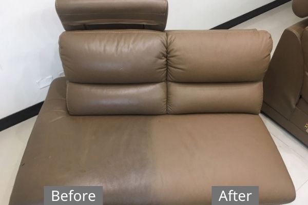 皮沙發清潔對照圖