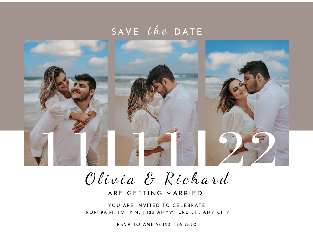 西式喜帖模板、婚紗照喜帖模板