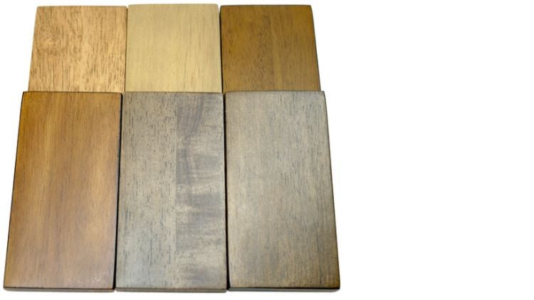 六個不同花色的海島型木地板面材