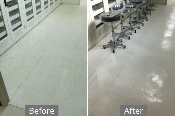 塑膠地板清潔對照圖