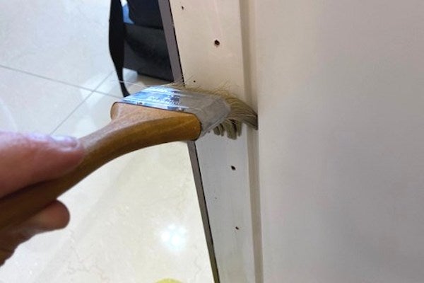 木材表面塗上除蟲藥劑