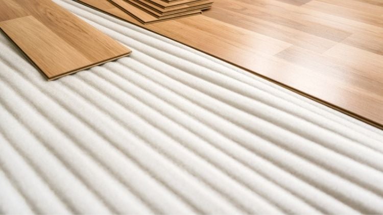 木地板底下的白色防潮布