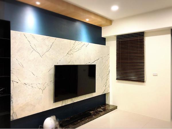 白色大理石電視牆