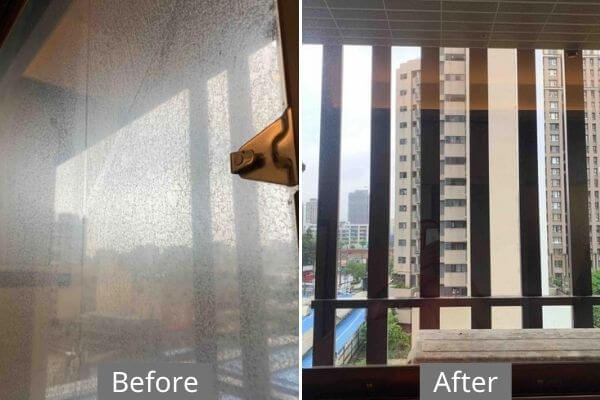 窗戶清潔前後對照圖