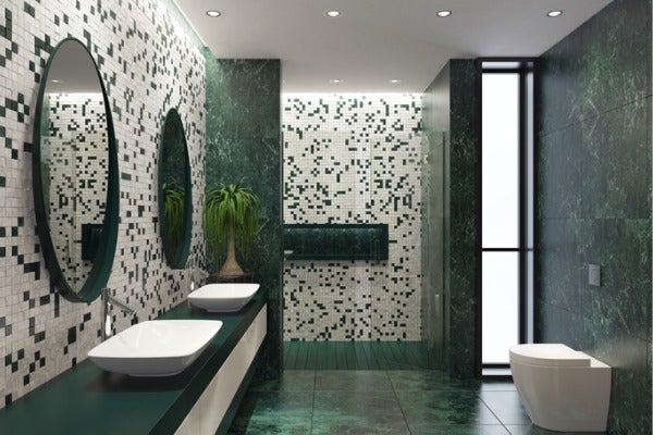 馬賽克磁磚貼法範例-色彩混搭2