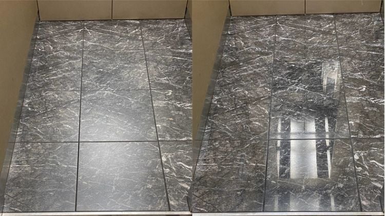 大理石地板拋光前後比較