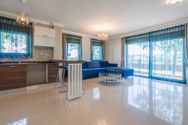 ▲拋光石英磚地板