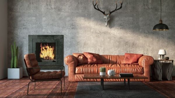 美式工業風風壁紙裝潢範例