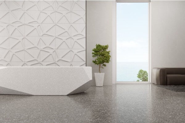 極簡風裝潢與磨石子地板