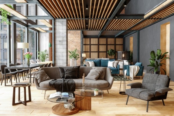 褐色格柵天花板