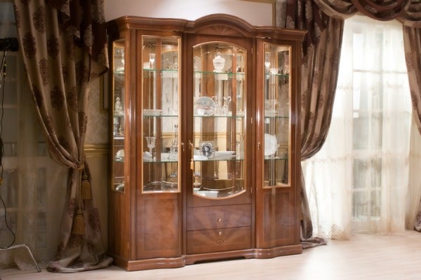 實木客廳玻璃展示櫃