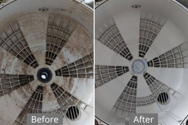 滾筒洗衣機內部清潔對照圖