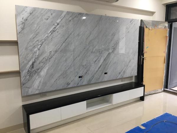 淺灰大理石電視牆