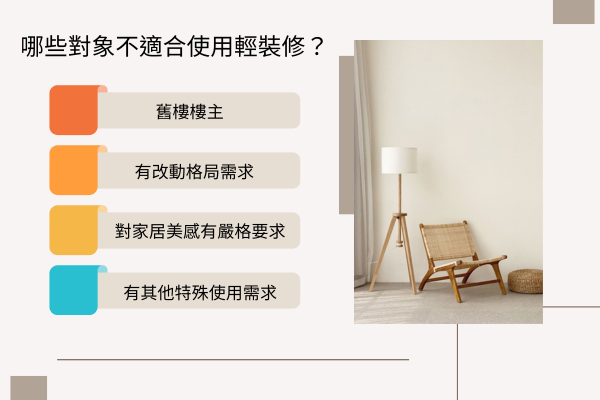 哪些對象不適合使用輕裝修？