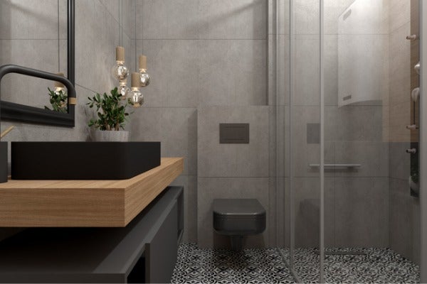 工業風浴室磁磚設計範例3