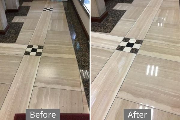 石材地板清潔對照圖