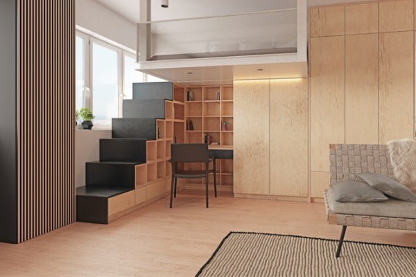 夾層木作樓梯櫃