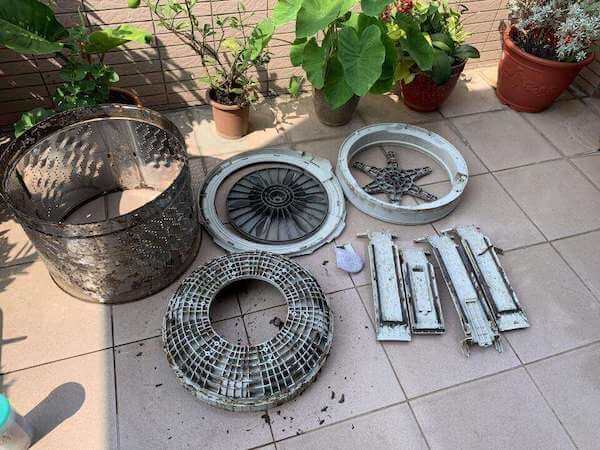 洗衣機清洗前示意圖