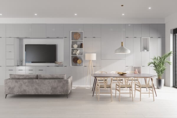 採用一體式櫃體放大室內空間