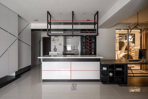 客餐廳吊櫃設計(圖片來源：逸硯國際聯合設計事務所 ）