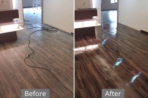 木質地板打蠟對照圖