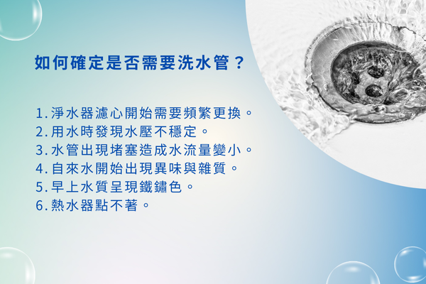 如何確定是否需要進行水管清洗？