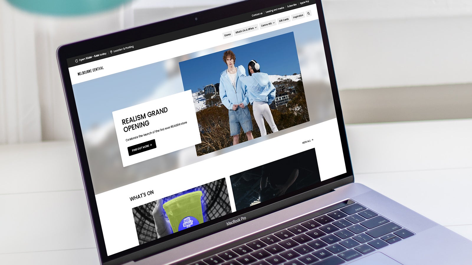 GPT | Responsive GPT website for Melbourne Central shown on a laptop on a desk | Devotion