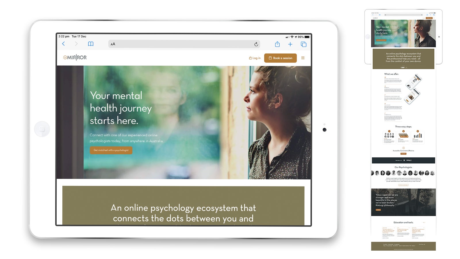 My Mirror | My Mirror homepage on tablet | Devotion
