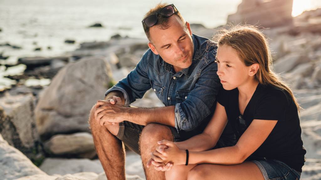 father and teenage daughter