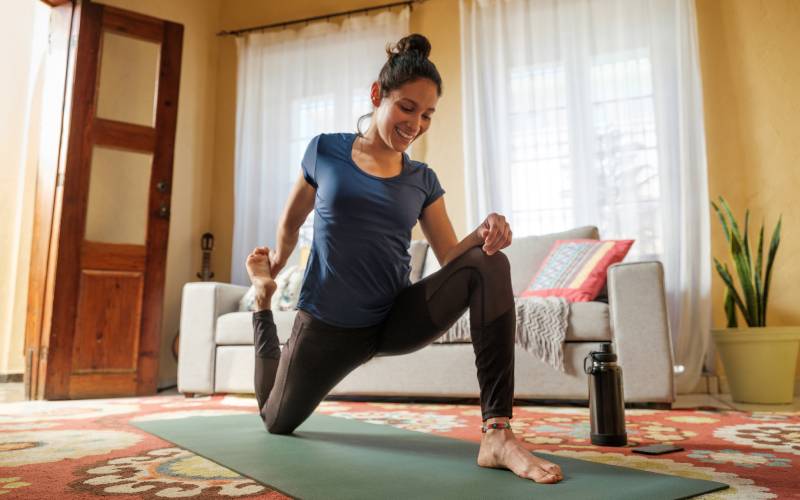 woman in 30s stretching
