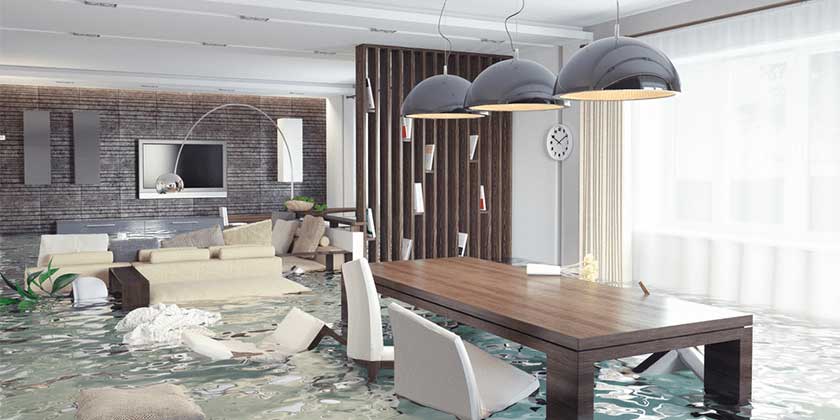 flooded house inside