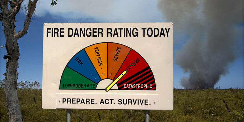 fire danger rating sign