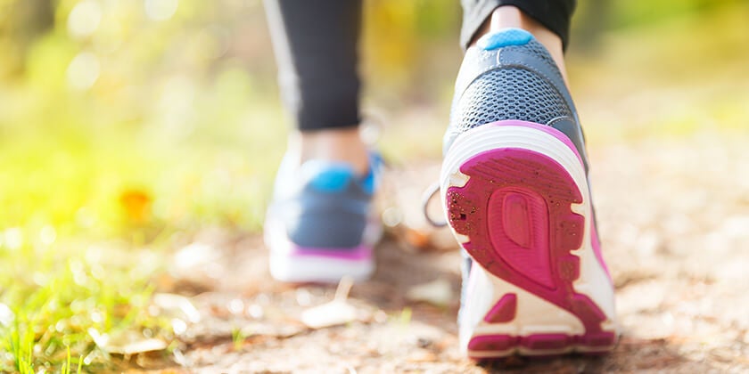 woman wearing running shoes