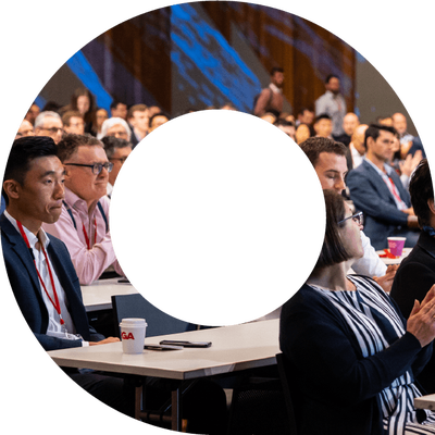 Community of actuaries at an event