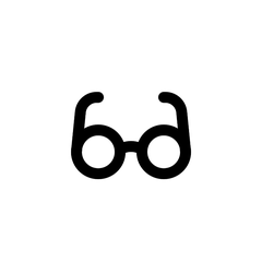Icon of glasses black in whote background