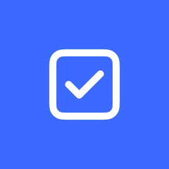 Check square white on blue background.