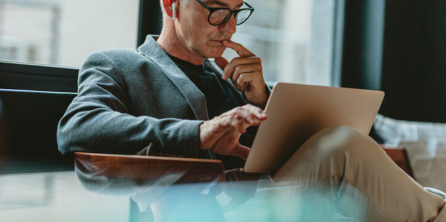 Man working on laptop