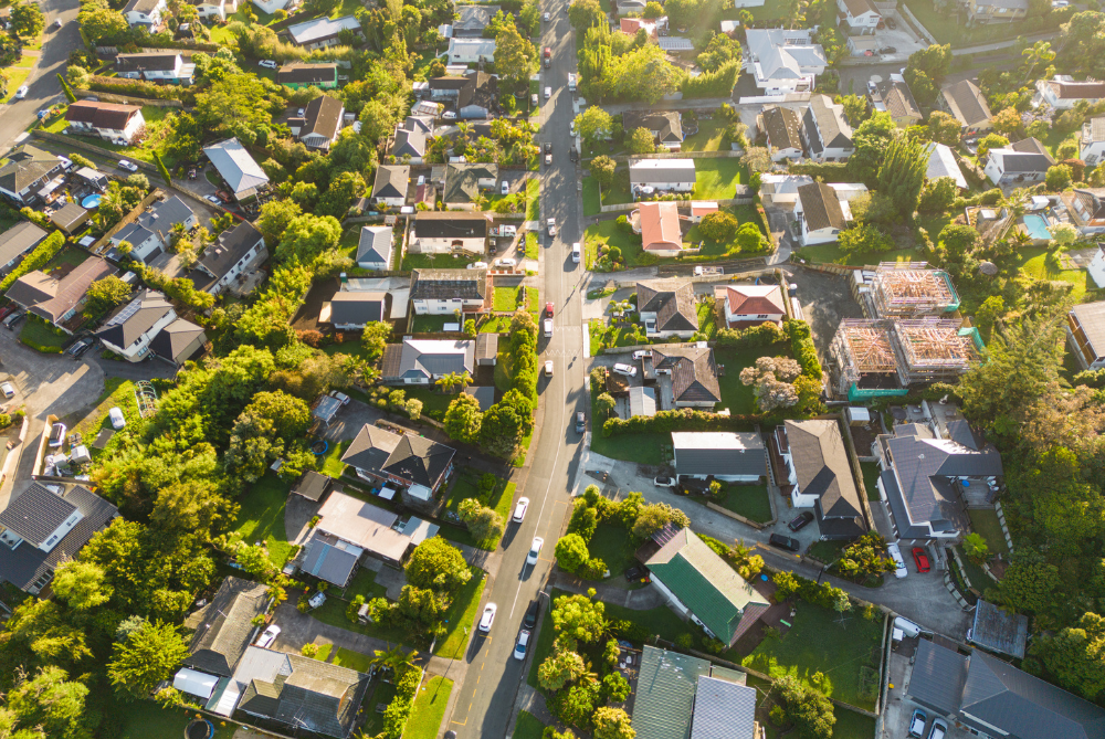 aerial view of suburb