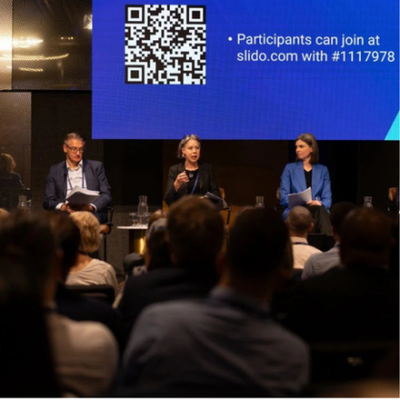 Head of Public Policy and Professionalism Vanessa Beenders (pictured middle) at ACCC and AER Regulatory Conference 2025