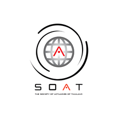 Globe surrounded by circles and text reading "SOAT" and "The Society of Actuaries of Thailand"